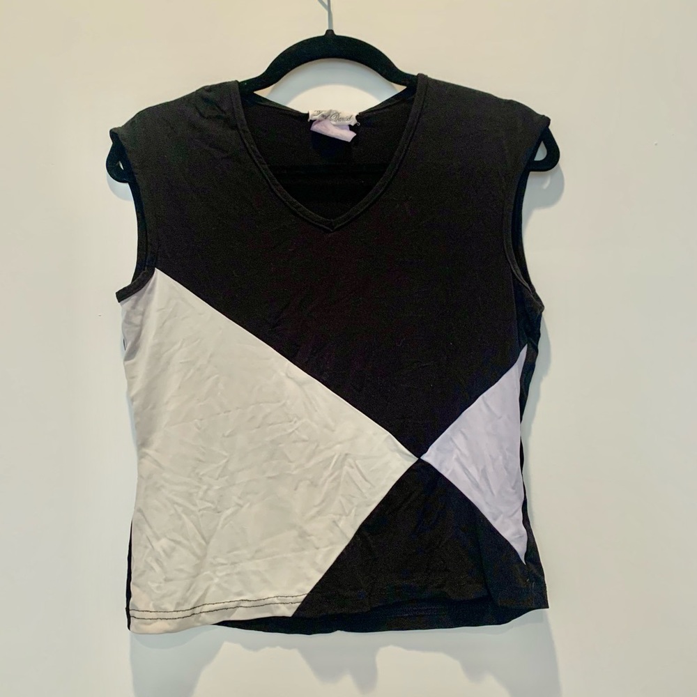 90s vintage neutral geometric abstract art sleeveless tank top